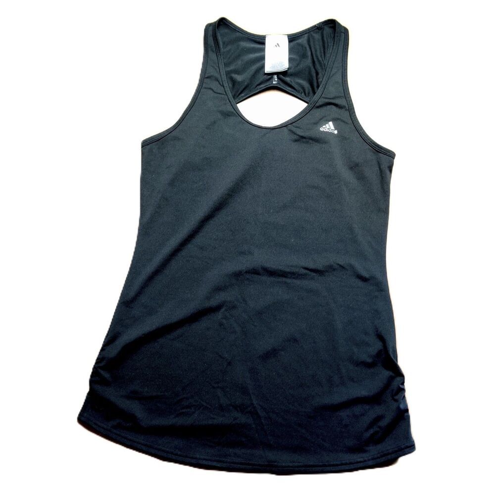 Adidas Climalite Racerback Tank Top Black Stretch Athletic Gym Women S